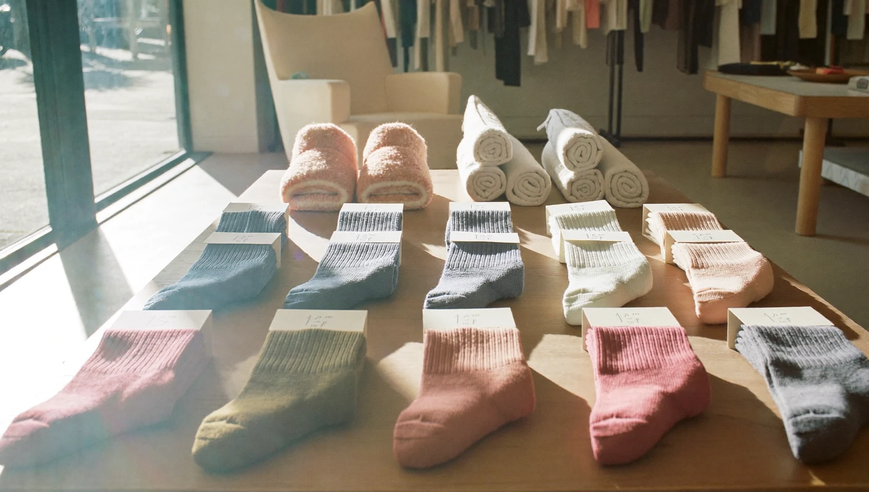 Illustration: gemĂŒtliche Wohnatmosphere mit Socken und Homewear